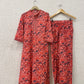 Orange Floral Cotton Kurta Set