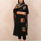 Black Cotton Kurta Set with Appliqué Work
