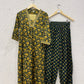 Green Printed Cotton A-line Suit Set