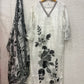 White organza kurta set with dupatta
