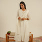 Hand-Embroidered Mul Chanderi Nayra-Cut Kurta Set