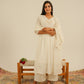 Hand-Embroidered Mul Chanderi Nayra-Cut Kurta Set