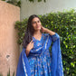 Blue Handblock Printed Cotton Anarkali