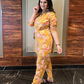 Yellow Floral Muslin Co-ord Set