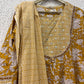 Yellow Print Anarkali with Printed Dupatta