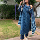 Indigo Straight Suit Set