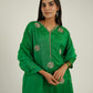 Hand-Embroidered Dola Silk A-Line Kurta Set