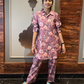 Purple Foral Muslin Co-ord Set