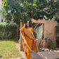 Mustard Cotton Suit Set with Ajrak Printed Dupatta