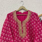 Pink Chanderi Silk kurta set with embroidery