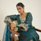 Hand-Embroidered Pure Shimmer Kurta Set with Organza Dupatta