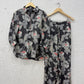 Black Floral printed cotton Coordset.
