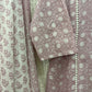 Pink printed cotton kurta set with dupatta