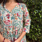 Green Handblock Printed Cotton Anarkali