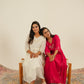 Hand-Embroidered Mul Chanderi Nayra-Cut Kurta Set