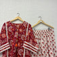 Pure hand block choga set kurta set with lace details