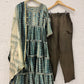 Green Muslin Anarkali Suit Set