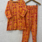 Orange Floral printed cotton Coordset.