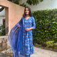 Blue Handblock Printed Cotton Anarkali