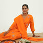Hand-Embroidered Dola Silk A-Line Kurta Set