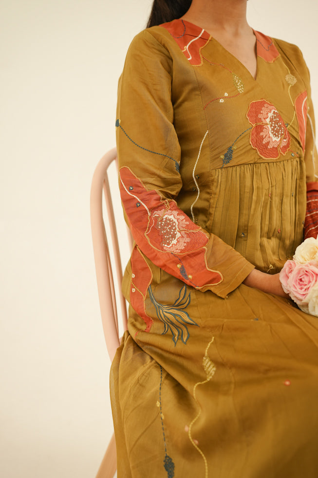 Mulchanderi Anarkali Set With Embroidery