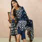 Blue/Red Elephant Print Cotton Kurta Set