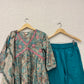 Blue Printed cotton with Printed Dupatta