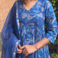 Blue Handblock Printed Cotton Anarkali