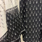 Black printed cotton kurta set with dupatta