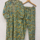 Green Floral Printed Cotton Kurta Set