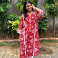 Pure hand block choga set kurta set with lace details