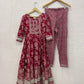 Pink Printed Cotton Kurta Pant Set