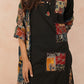 Black Cotton Kurta Set with Appliqué Work