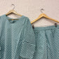 Pink/Teal blue Floral printed cotton loungewear set.
