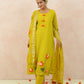 Green Pure Mulmul Kurta Set with Lotus Appliqué Work