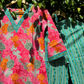 Pink Floral Print V neck Cotton Co-ord Set