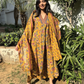 Floral V-neck Printed Cotton Straight Suit Set
