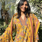 Floral V-neck Printed Cotton Straight Suit Set