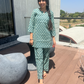 Dark Green Booti Print Cotton Loungwear Set