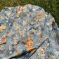 Blue V-neck Floral Printed Muslin Straight Kurta