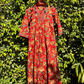 Floral V-neck Printed Cotton Straight Suit Set
