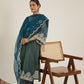 Hand-Embroidered Pure Shimmer Kurta Set with Organza Dupatta