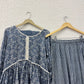 Blue Muslin Anarkali Suit Set