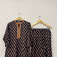 Black Floral Cotton Kurta Set