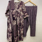 Purple Muslin Suit Set With Cotton Dupatta