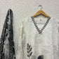White organza kurta set with dupatta