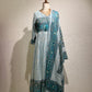 Blue Print Mul Cotton Anarkali Suit Set