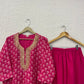Pink Chanderi Silk kurta set with embroidery