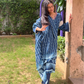 Indigo Straight Suit Set