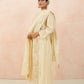 Off-White Hand-Embroidered Mul Chanderi Suit Set
